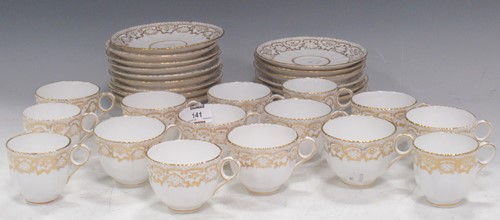 Lot 141 - Davenport part tea service in white and gilt....