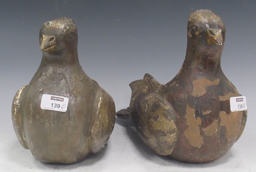 Lot 139 - Two carved and painted decoy pigeons, approx...