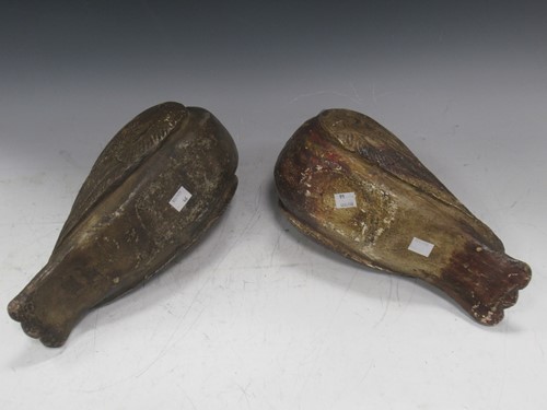 Lot 139 - Two carved and painted decoy pigeons, approx...