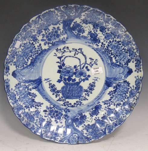 Lot 148 - A 19th century Japanese blue and white charger...