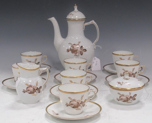 Lot 150 - Royal Copenhagen coffee service, floral sprigs...