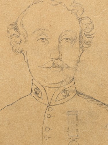 Lot 302 - A collection of 19th century pencil portrait...
