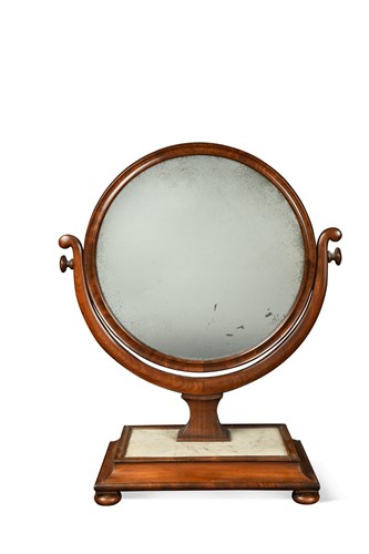 Lot 727 - A French mahogany circular dressing table mirror, late 19th century