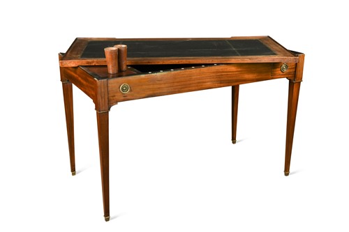 Lot 674 - An Empire mahogany tric trac games table