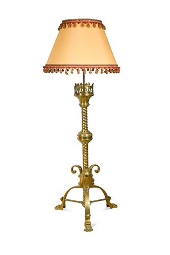 Lot 160 - A Victorian brass standard lamp