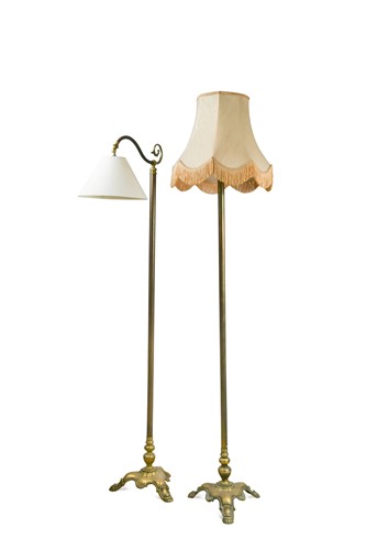 Lot 106 - A brass floor-standing reading light