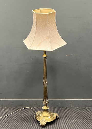 Lot 458 - A late Victorian brass standard lamp 157cm...