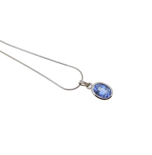 Lot 52 - A single stone tanzanite pendant