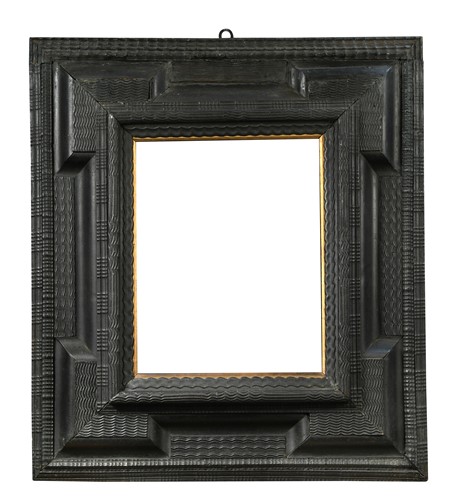 Lot 282 - A 17th century Dutch ebonised ripple moulded frame