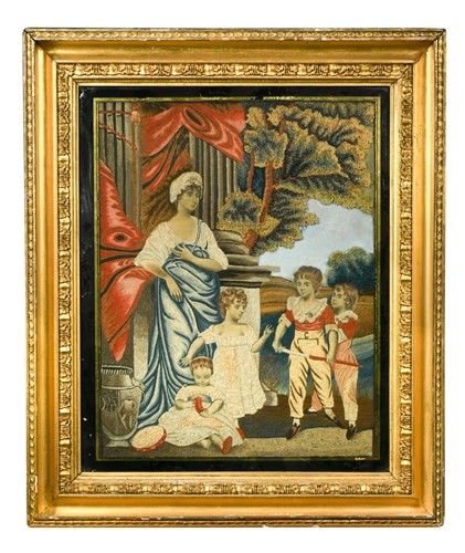 Lot 736 - A large George III silk and needlework picture