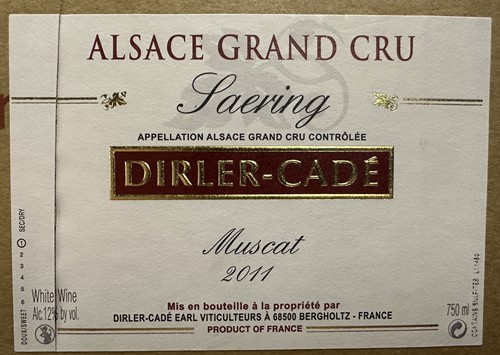 Lot 26 - Alsace Grand Cru Saeving Muscat 2011