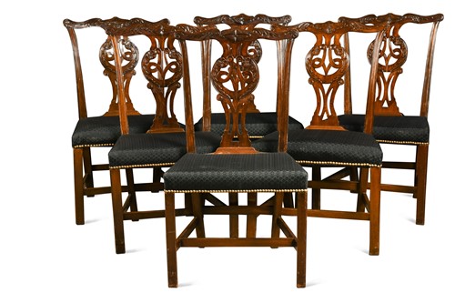 Lot 671 - A set of ten Irish George III mahogany dining chairs