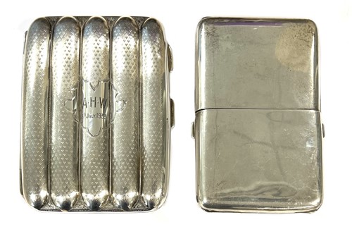 Lot 296 - An early 20th century silver cigar case and an unusual cigarette case