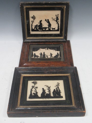 Lot 399 - A Group Of Three Reverse Painted Glass Pictures