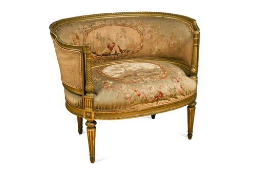 Lot 298 - A Louis XVI giltwood miniature settee