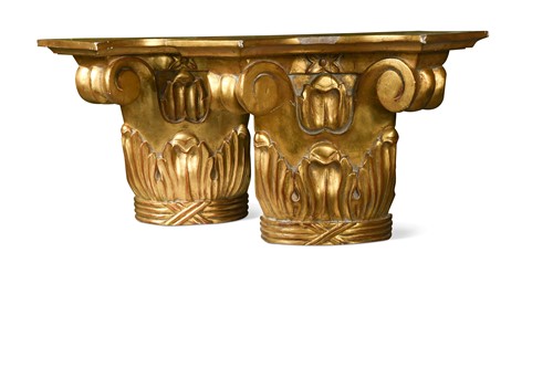 Lot 61 - A pair of gilded column capitals, 20th century