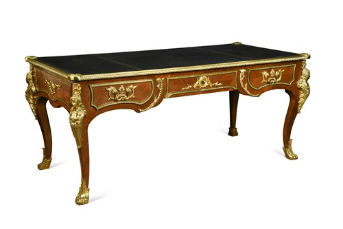Lot 284 - A Louis XVI style gilt metal mounted and kingwood bureau de plat