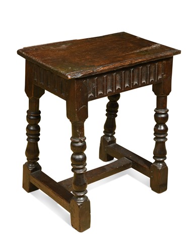 Lot 44 - An oak joint stool, 17th century