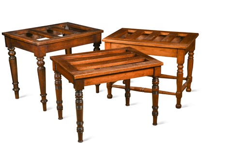 Lot 324 - A group of three mahogany luggage stands, late 19th and early 20th century