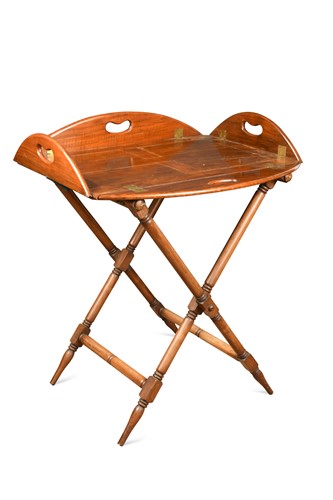 Lot 568 - A walnut butler's tray on stand, 19th century