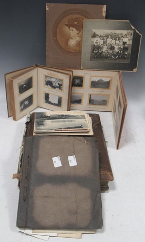 Lot 183 - Small box to include travel photograph albums...