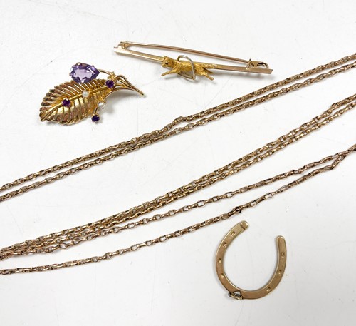 Lot 321 - A guard chain tested as 9ct gold, together...