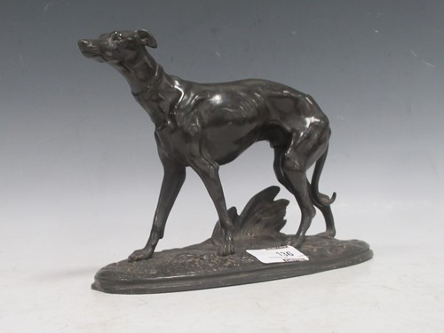 Lot 136 - After Paul-Édouard Delabrièrre (1829-1912), a spelter model of a greyhound