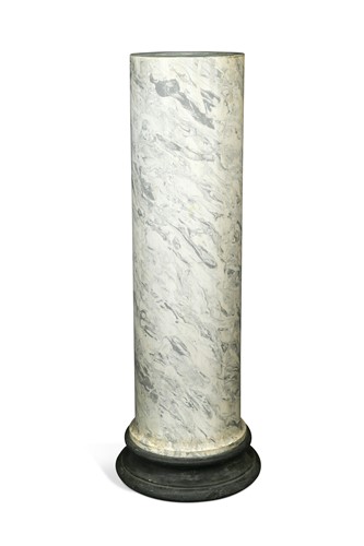 Lot 672 - A grey veined scagliola column pedestal, early 20th century