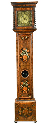 Lot 516 - A William & Mary walnut, marquetry and oyster veneered longcase clock