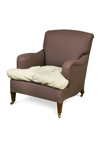 Lot 738 - A Howard & Sons beech framed armchair, early 20th century