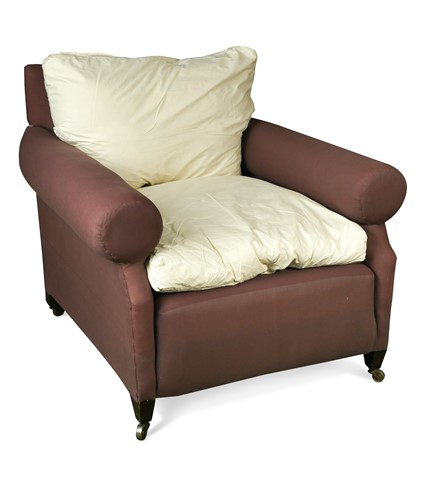 Lot 769 - A Howard style beech framed armchair, early 20th century