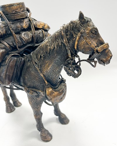 Lot 804 - Eddie Hackman (Australian, b. 1933), bronze model of a horse with pack