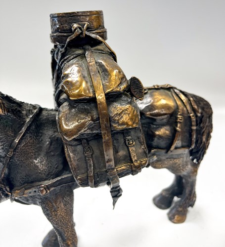 Lot 804 - Eddie Hackman (Australian, b. 1933), bronze model of a horse with pack