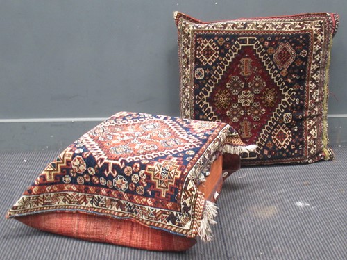 Lot 648 - A pair of large Qashqai saddle bag cushions,...