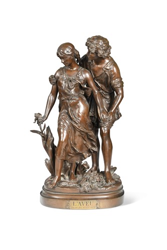 Lot 691 - After Hippolyte Francois Moreau (1832-1927), L'Aveu (The Confession)