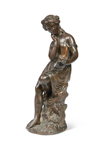 Lot 690 - A bronze model of a classical maiden, 19th century