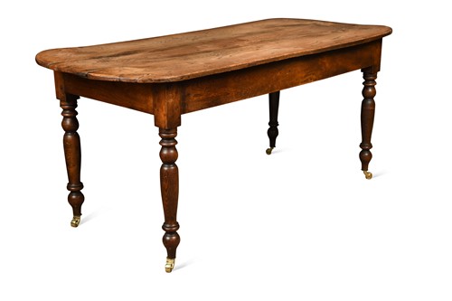 Lot 468 - An elm farm house kitchen table, 19th century