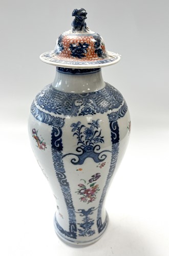 Lot 3 - A Chinese famille rose baluster porcelain vase and cover, Chen Lung, circa 1780