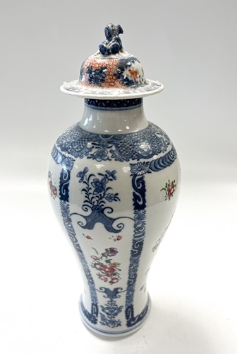 Lot 3 - A Chinese famille rose baluster porcelain vase and cover, Chen Lung, circa 1780