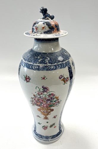 Lot 3 - A Chinese famille rose baluster porcelain vase and cover, Chen Lung, circa 1780