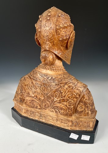 Lot 759 - Professor Aristide Petrilli (Italian, 1868-1930), an alabaster bust of Margherita di Valois, 1492