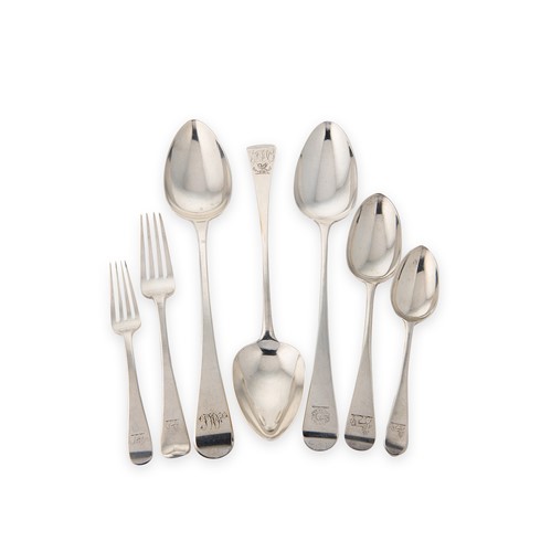 Lot 439 - Exeter - A 21-piece set of Victorian silver flatware with 5 additions