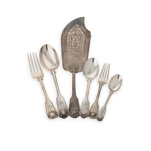 Lot 367 - A 33-piece harlequin set of 19th century silver flatware