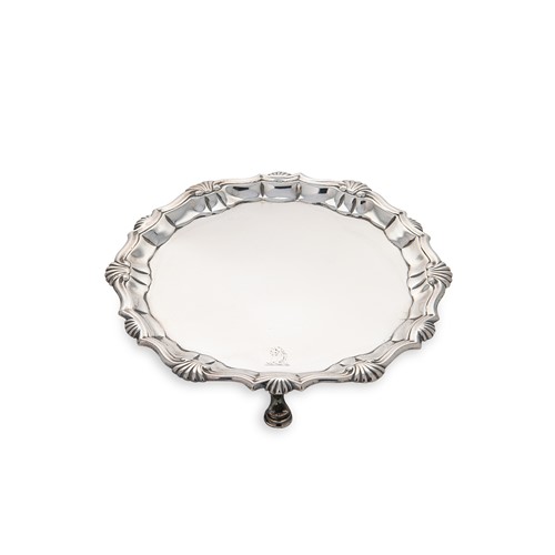 Lot 339 - A George II silver waiter