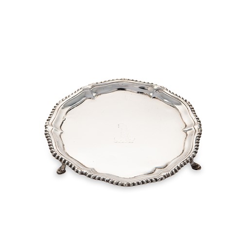 Lot 349 - A George III 18th century silver waiter