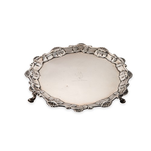 Lot 341 - A George II silver waiter
