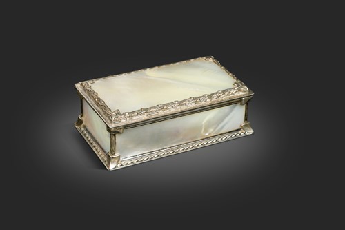 Lot 210 - Omar Ramsden, a George VI mother-of-pearl mounted silver casket, London 1937