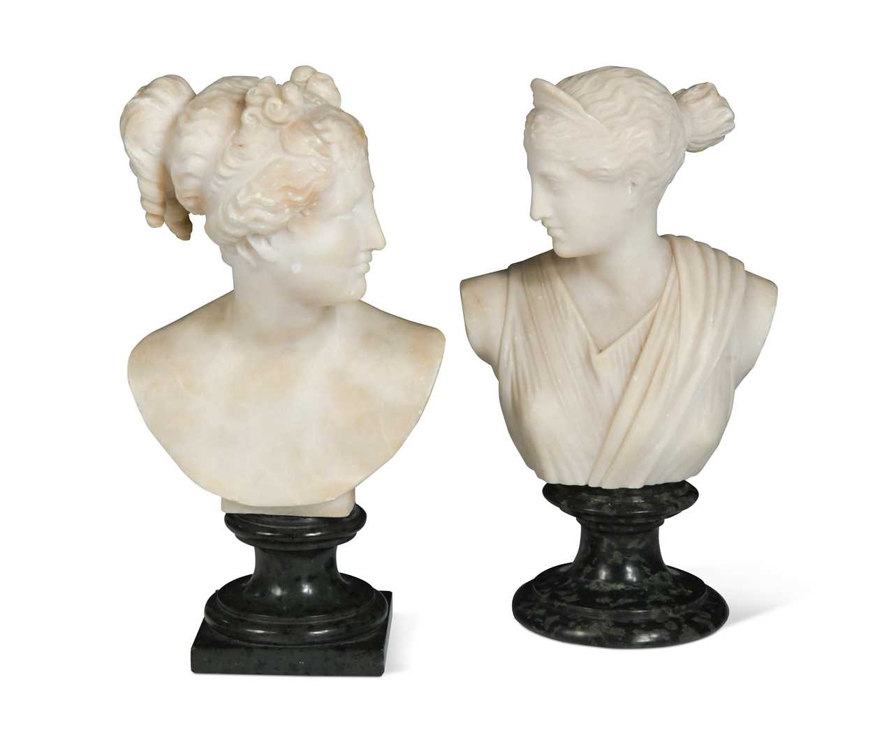 Lot 746 - After the Antique, two alabaster busts