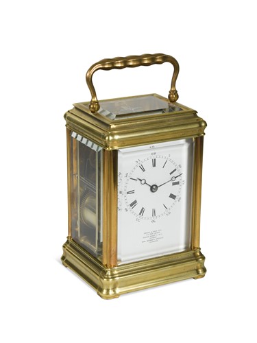 Lot 782 - A gilt brass carriage clock by Leroy & Fils