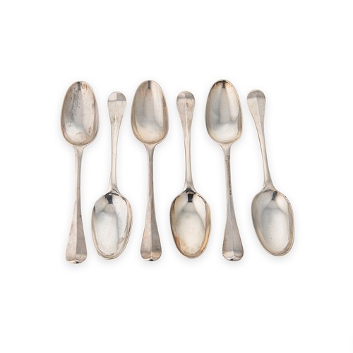 Lot 342 - A set of six George II silver tablespoons